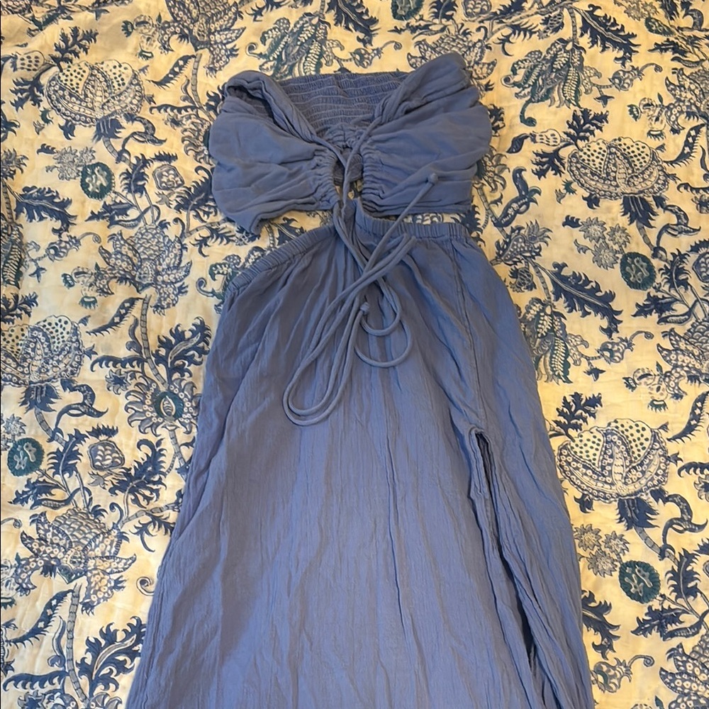Blue Strapless Dress